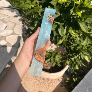 בתי מזוזה אפוקסי ועץ זית בצבע לבן פנינה