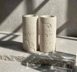 פמוטים דגם סדקים- שמנת