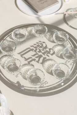⁦צלחת ברכות- זכוכית קריסטל כסף⁩ – תמונה ⁦4⁩